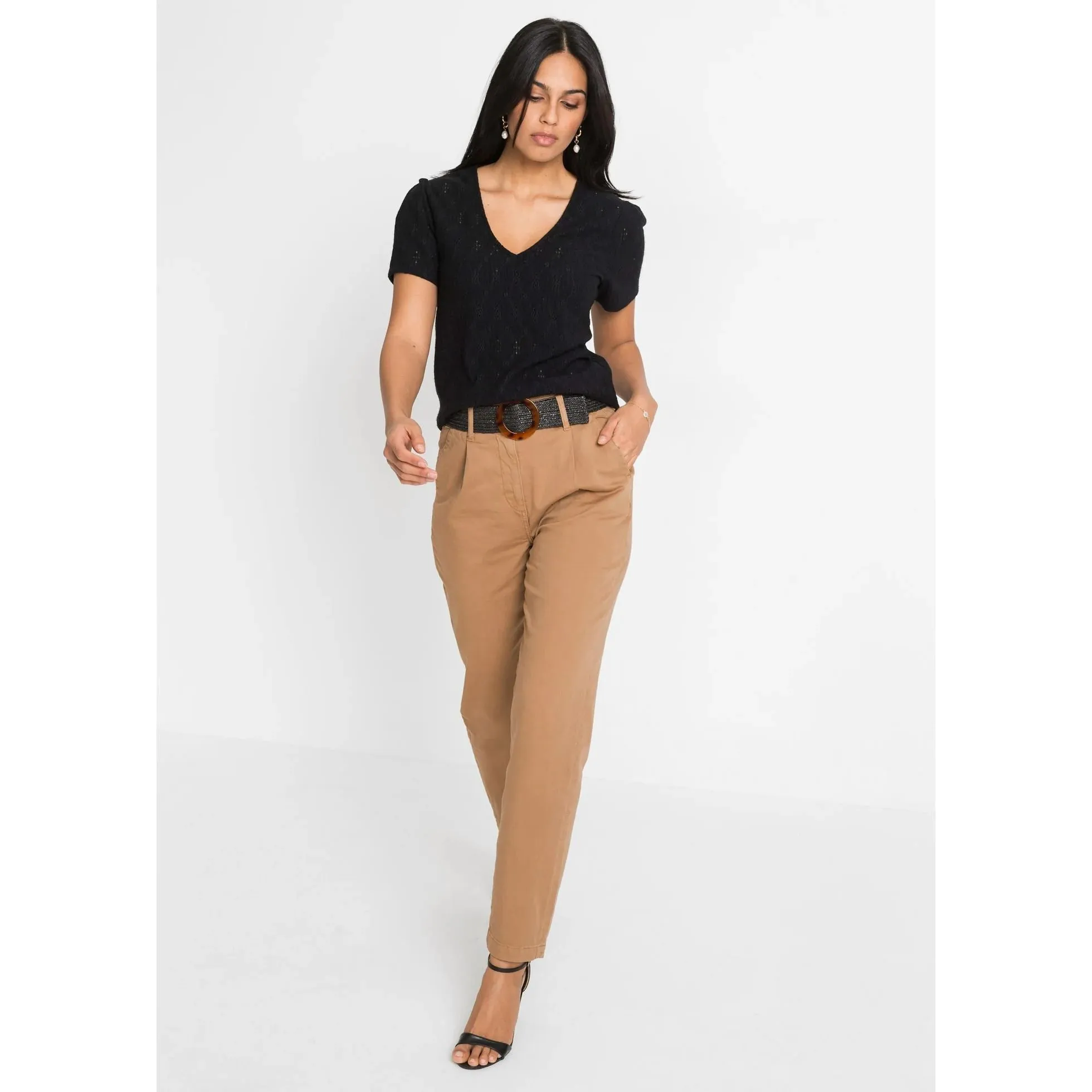 Bodyflirt Black Broderie Top