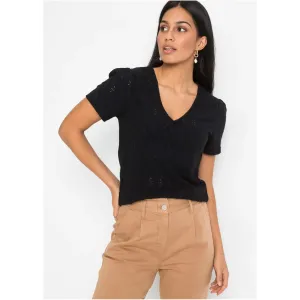 Bodyflirt Black Broderie Top