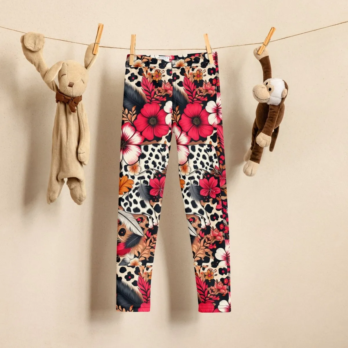 Bold Floral and Animal Print Kid's Leggings 2T-7 UV Protection with Four-way Stretch