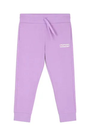 Bonds Kids Tech Sweats Trackie - Cotton Purple Pansy