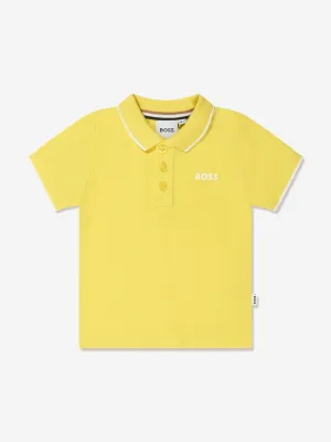 BOSS Baby Boys Logo Polo Shirt in Yellow