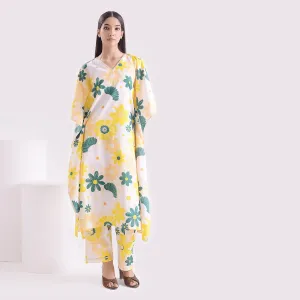 Breezy waves poplin pure kaftan style suit set of 2