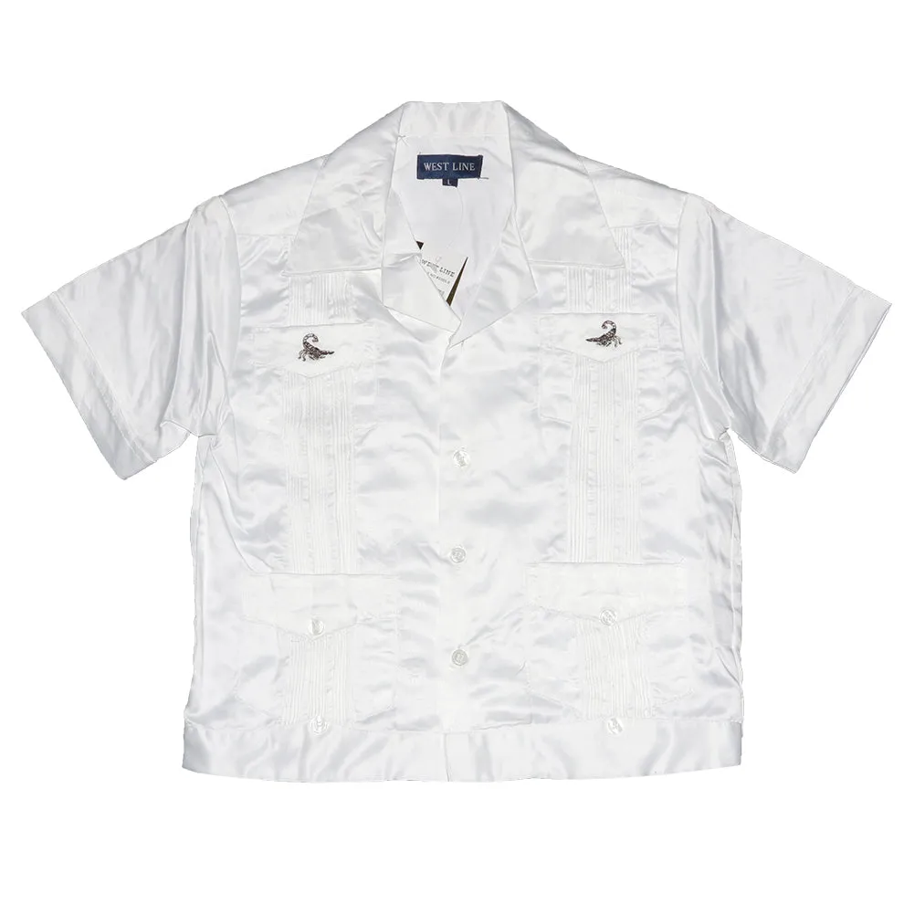 Child Toddlers Shirt Button Up Collared Casual Guayabera Kids Scorpion T-Shirt