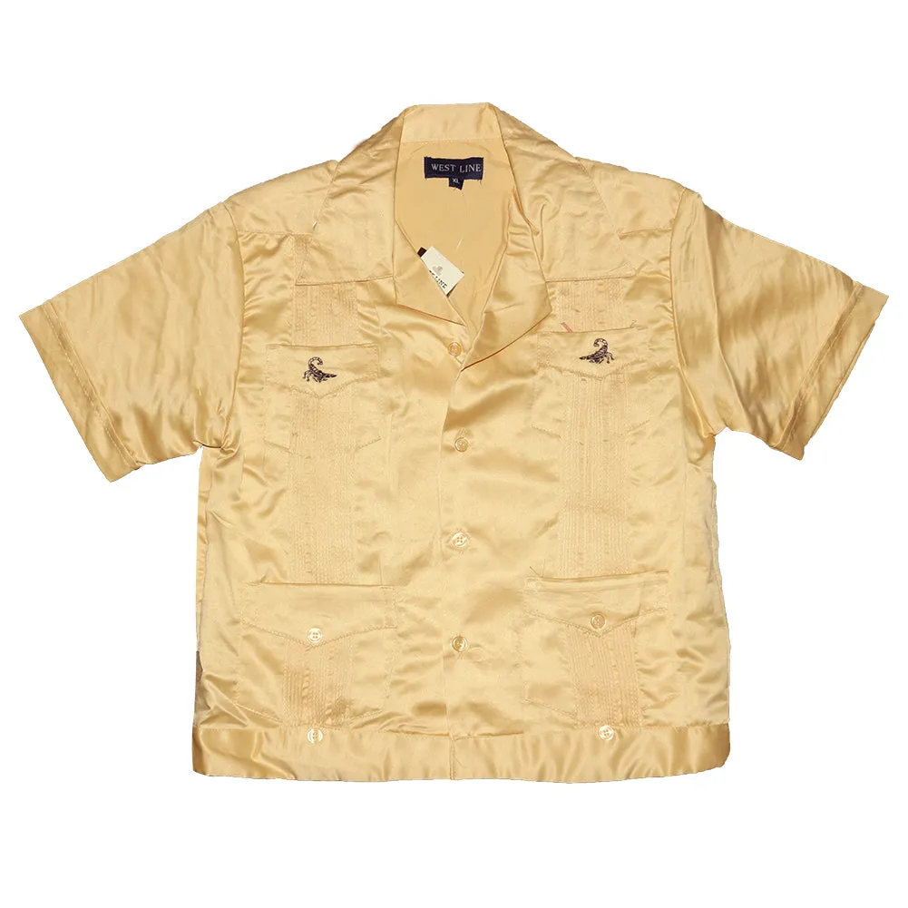 Child Toddlers Shirt Button Up Collared Casual Guayabera Kids Scorpion T-Shirt