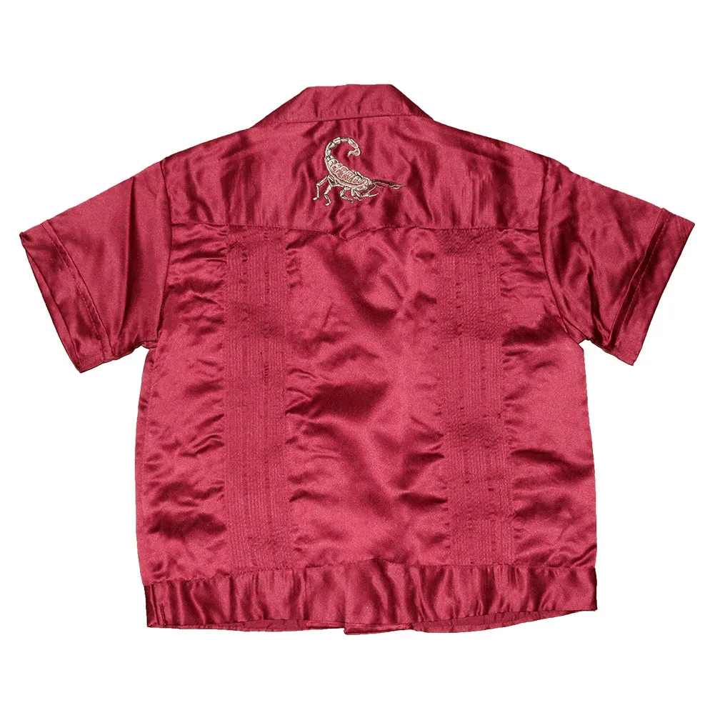 Child Toddlers Shirt Button Up Collared Casual Guayabera Kids Scorpion T-Shirt