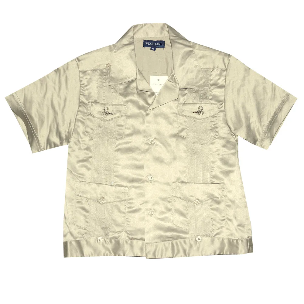 Child Toddlers Shirt Button Up Collared Casual Guayabera Kids Scorpion T-Shirt