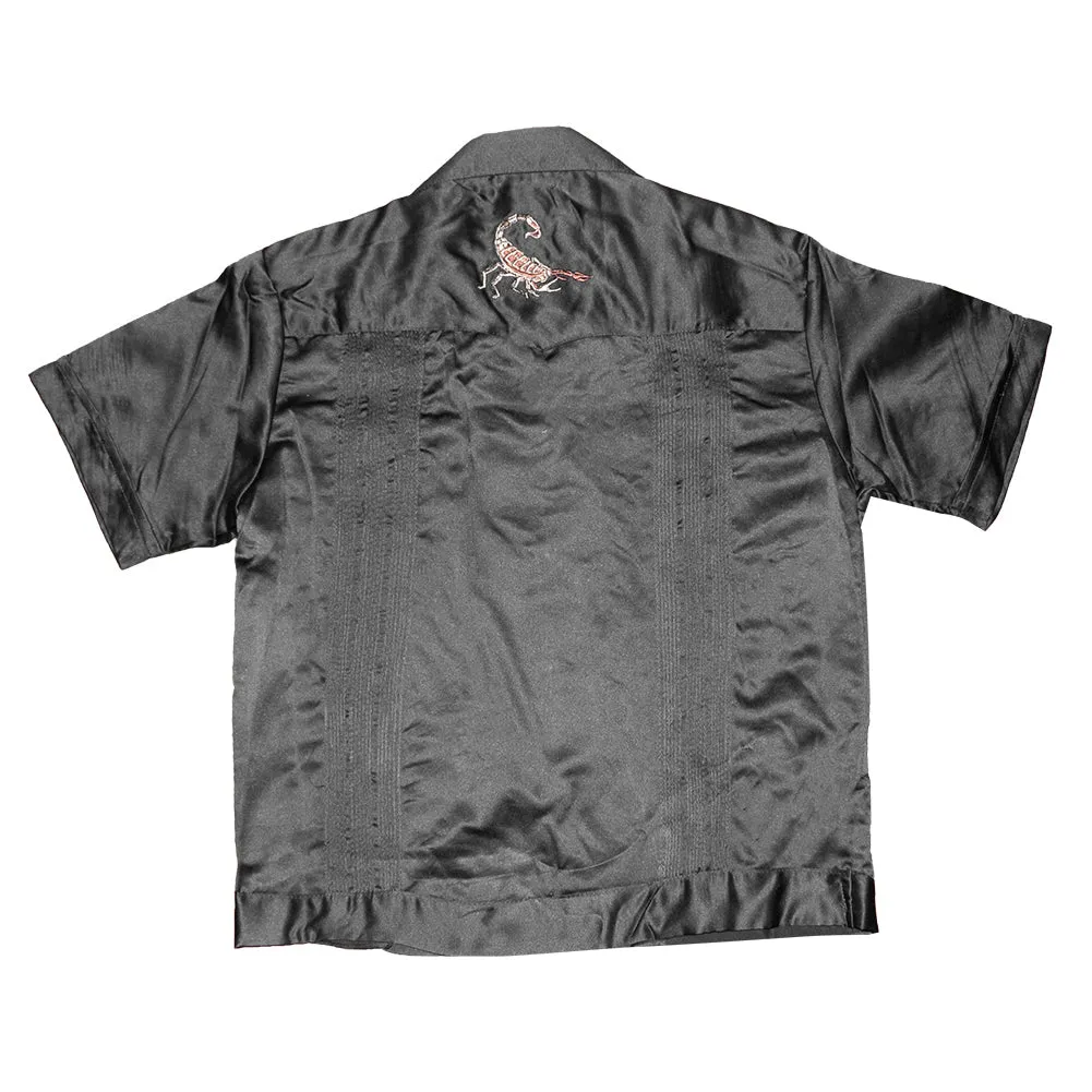 Child Toddlers Shirt Button Up Collared Casual Guayabera Kids Scorpion T-Shirt