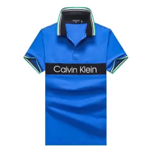 CK Classic Cotton Tipping Slim Polo Blue