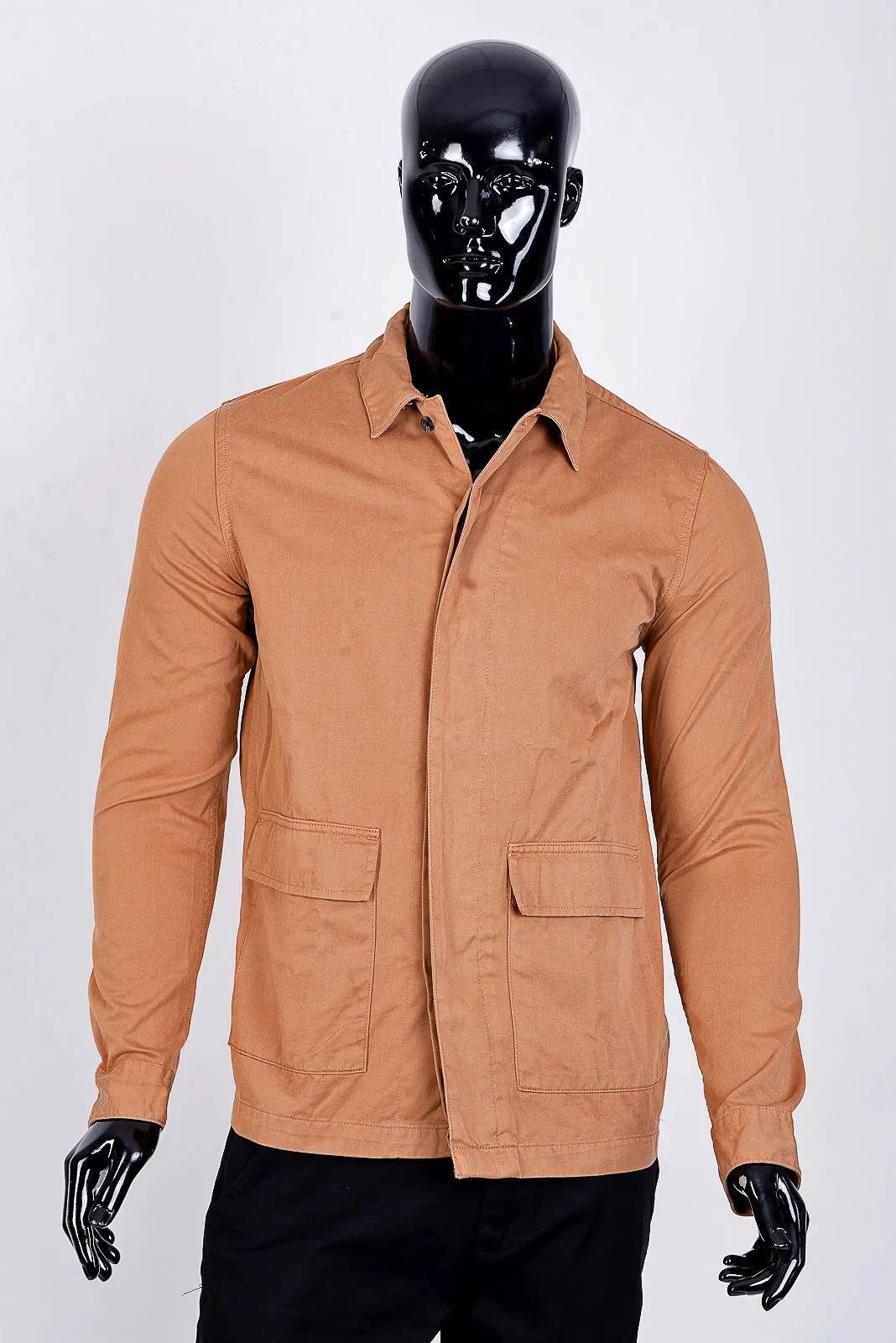 classic overshirt in tan