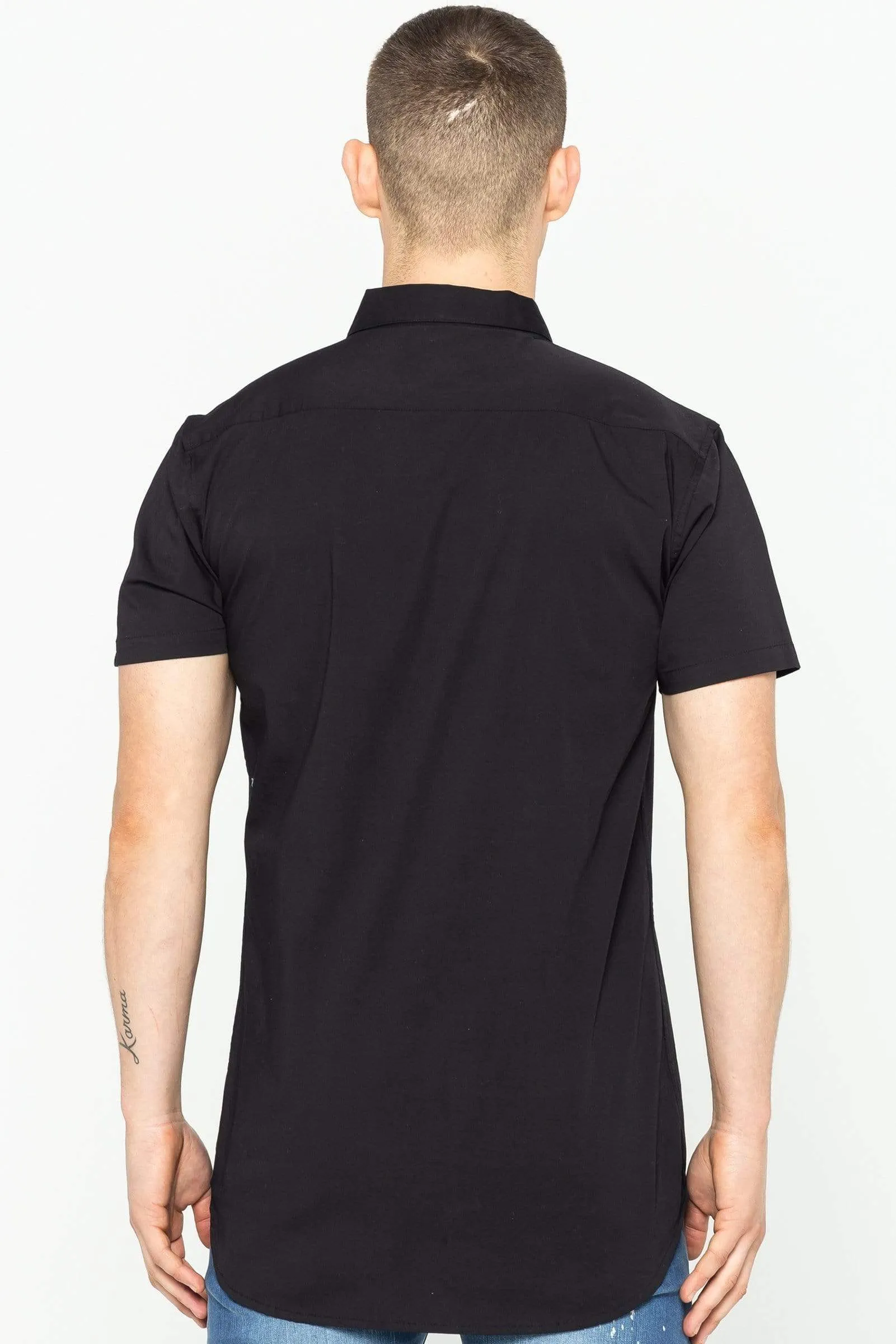 Clinton Men's Short Sleeve Shirt - Black