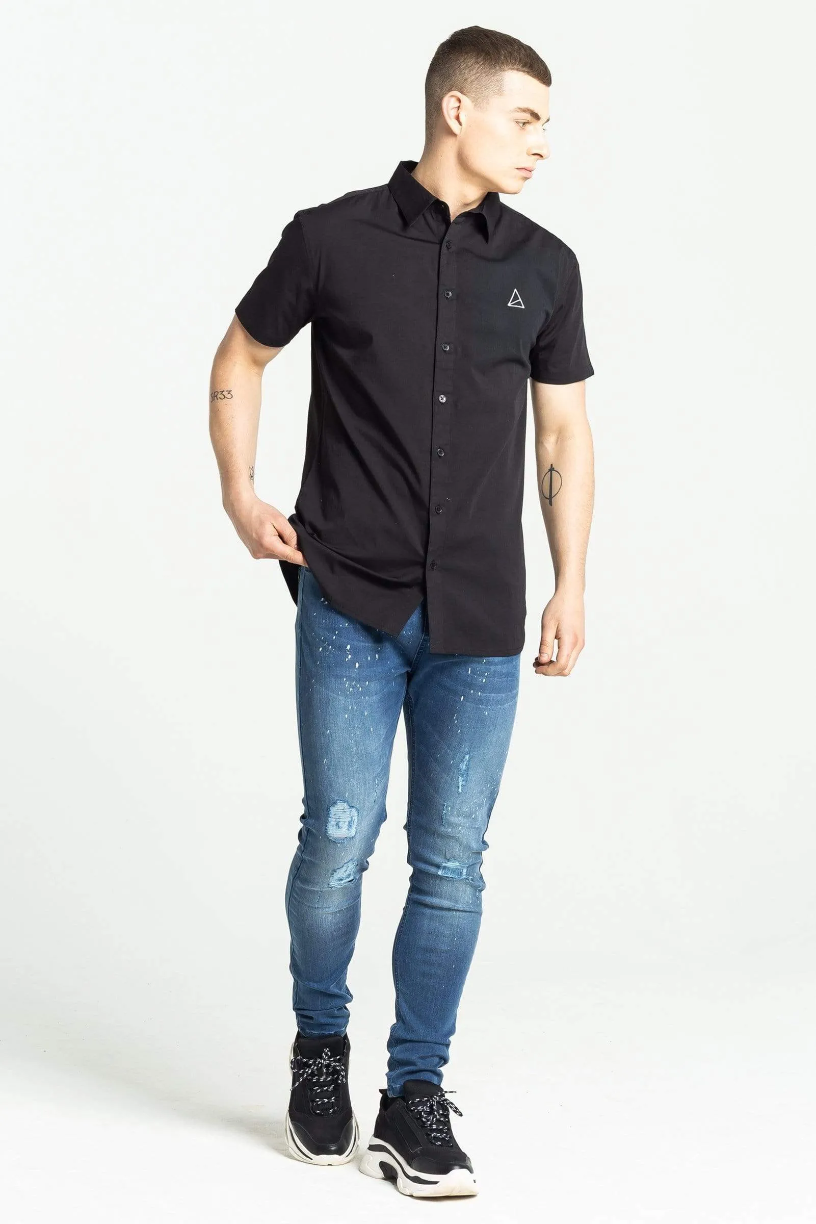 Clinton Men's Short Sleeve Shirt - Black