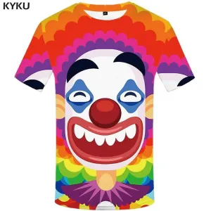 Clown T-shirts Men Cartoon Tshirts Print Colorful Tshirt Anime Art T shirts Funny T-shirt 3d Mens Clothing Graphic Unisex Cool