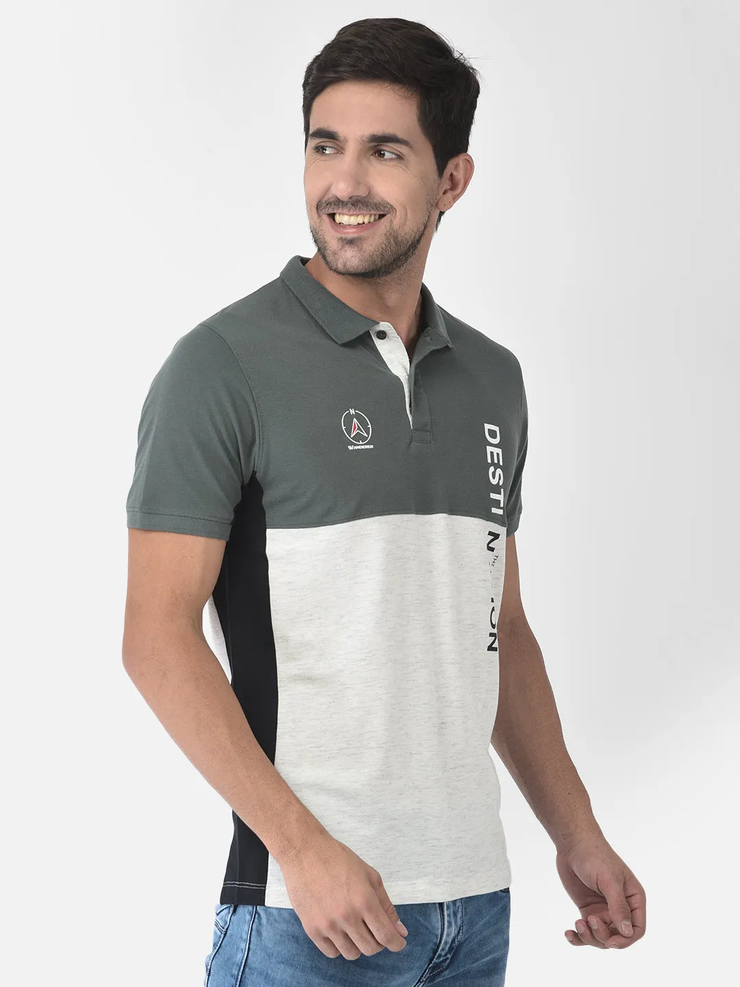 Colour-Blocked Polo T-Shirt