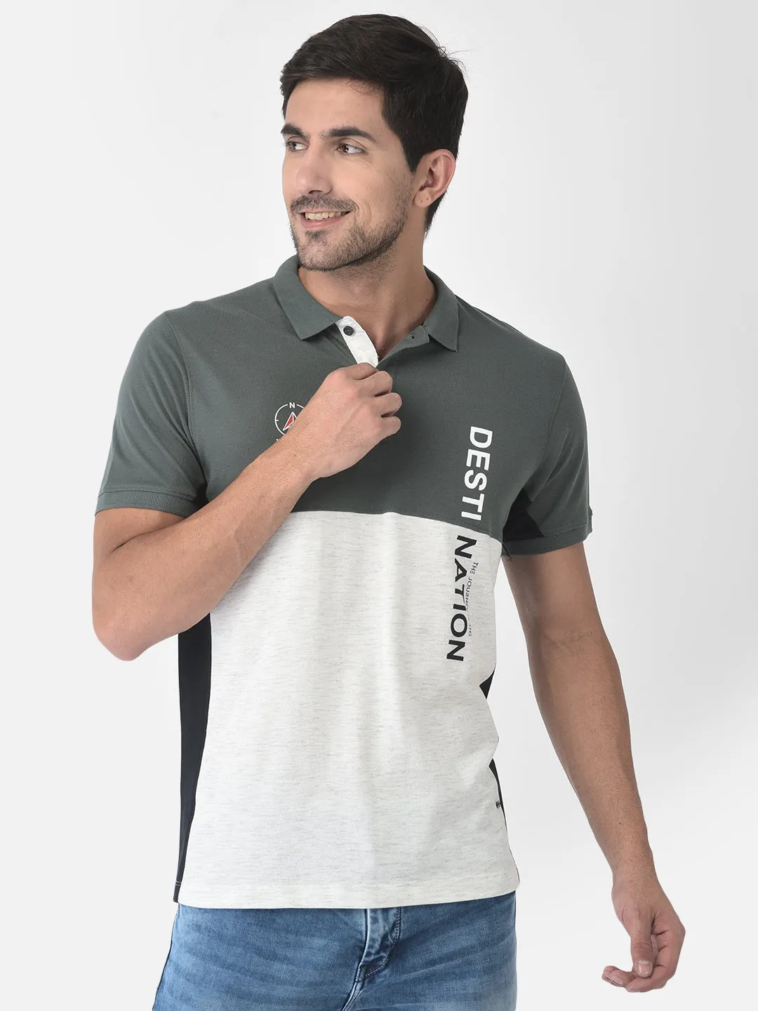 Colour-Blocked Polo T-Shirt