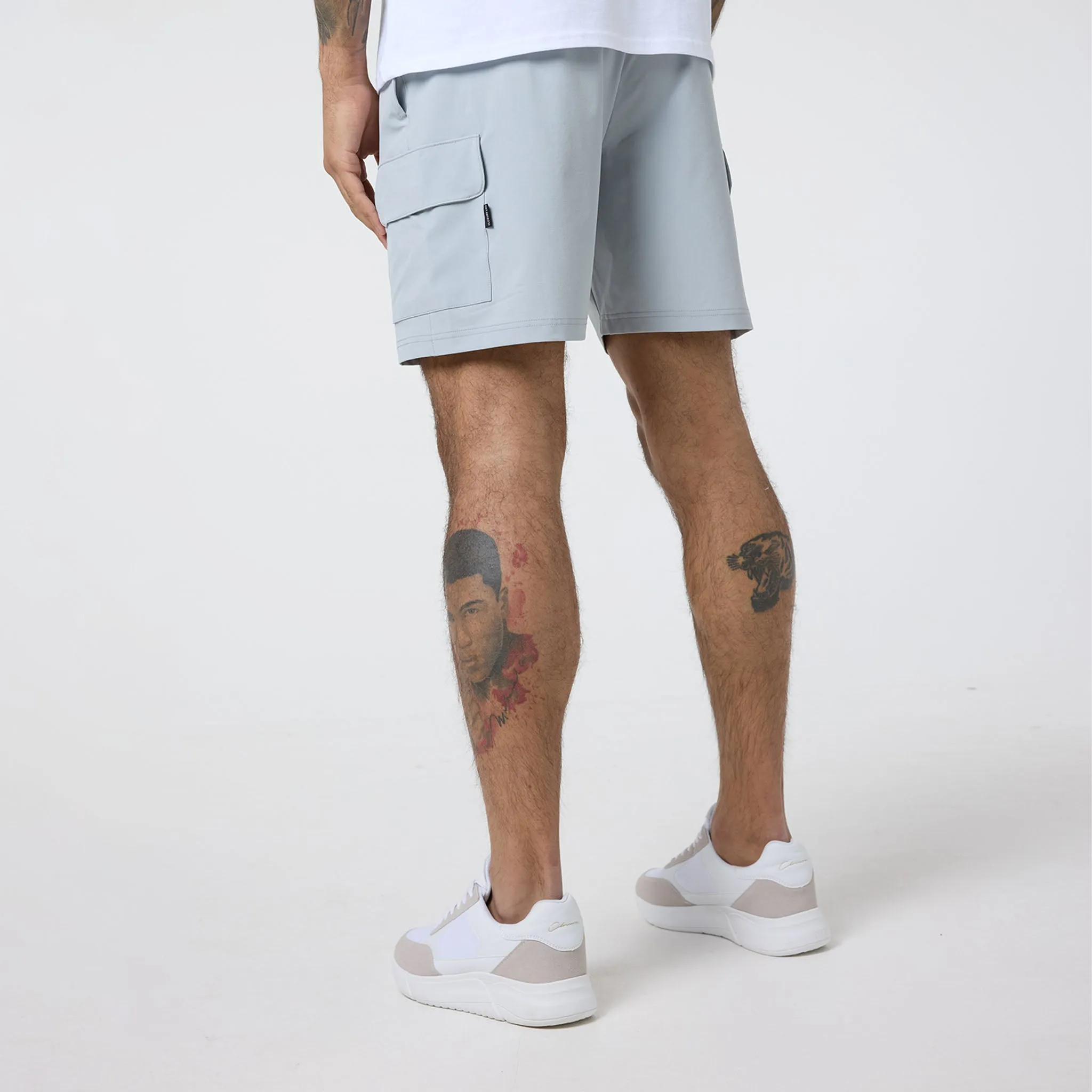 Contrast Nylon Pocket Twinset | White Grey
