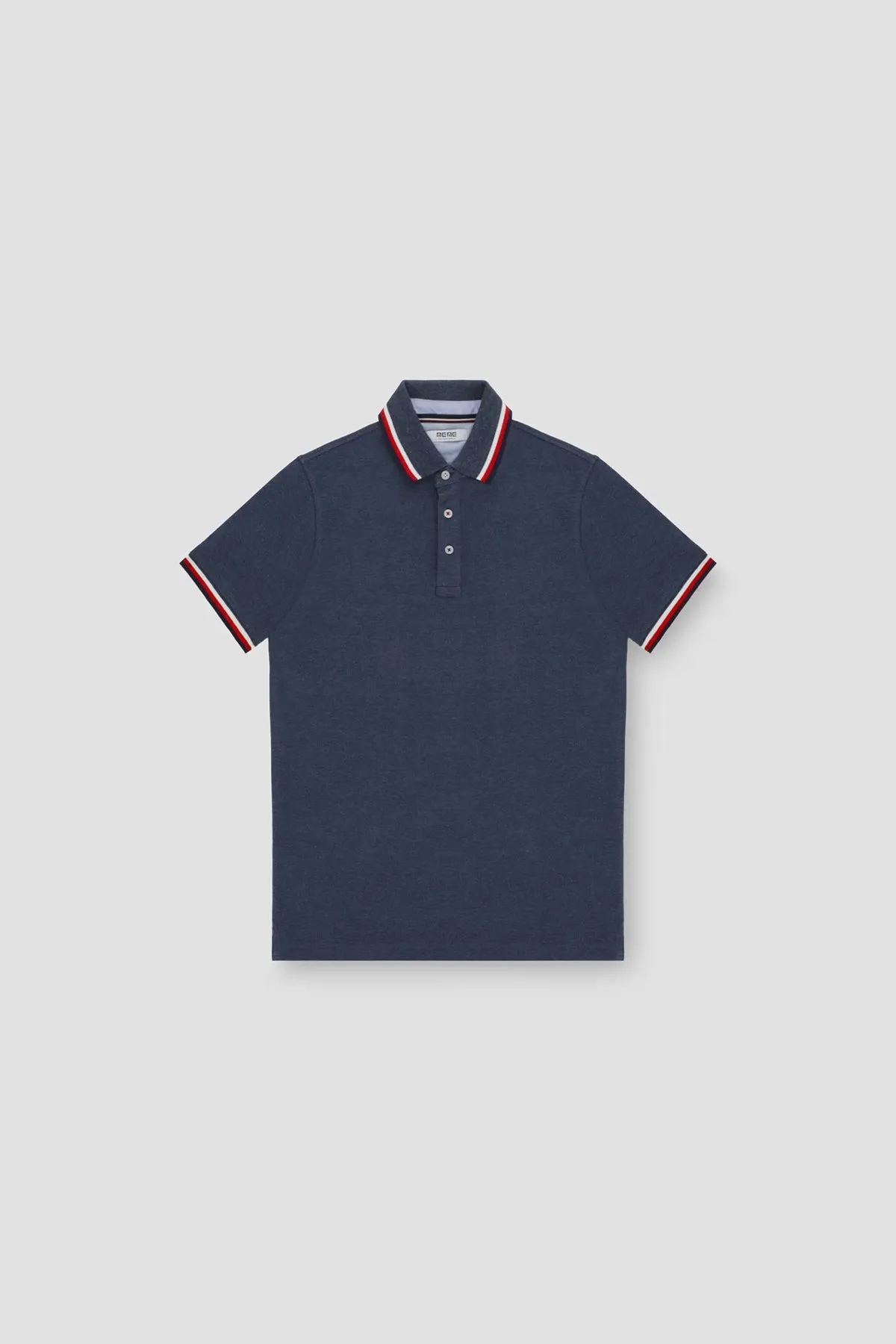 Contrast Polo T-Shirt For Men - Navy Melange