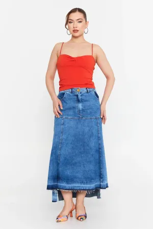 Coral Drape Blouse with Thin Strap