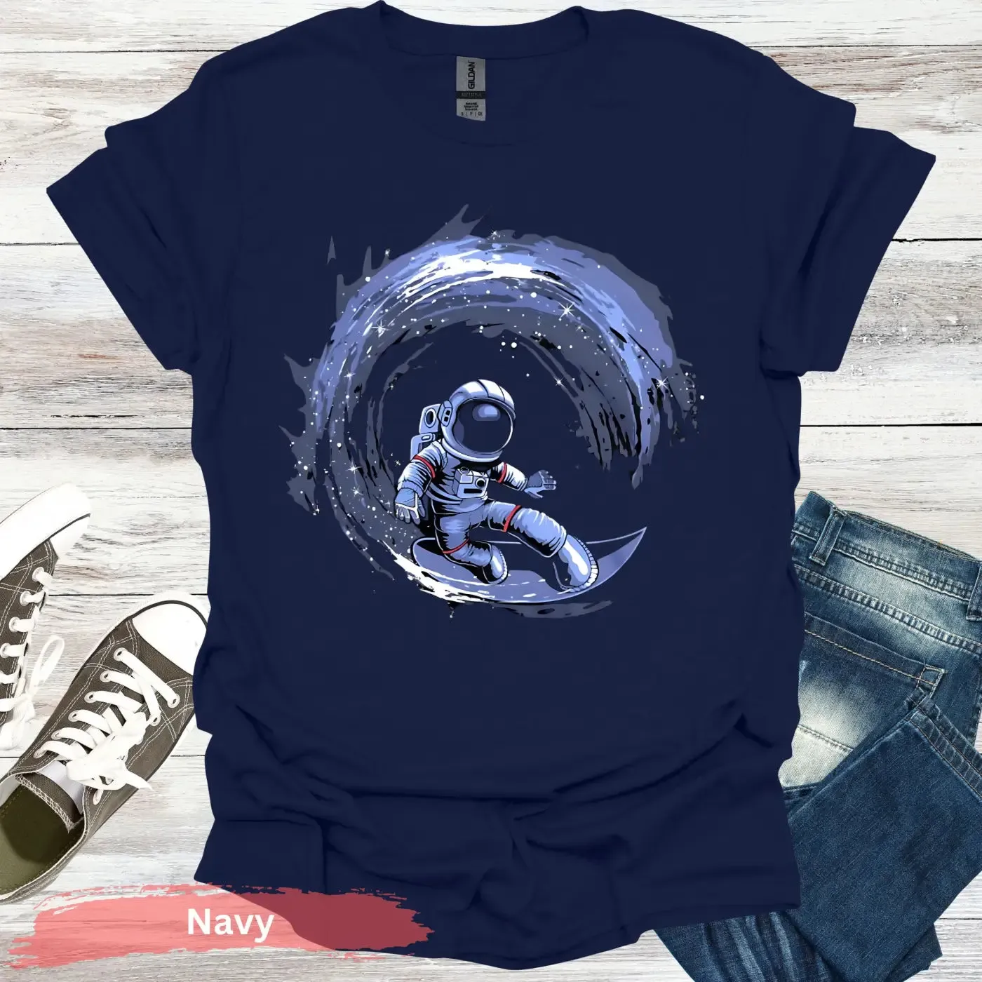Cosmic Surfing Astronaut T-Shirt