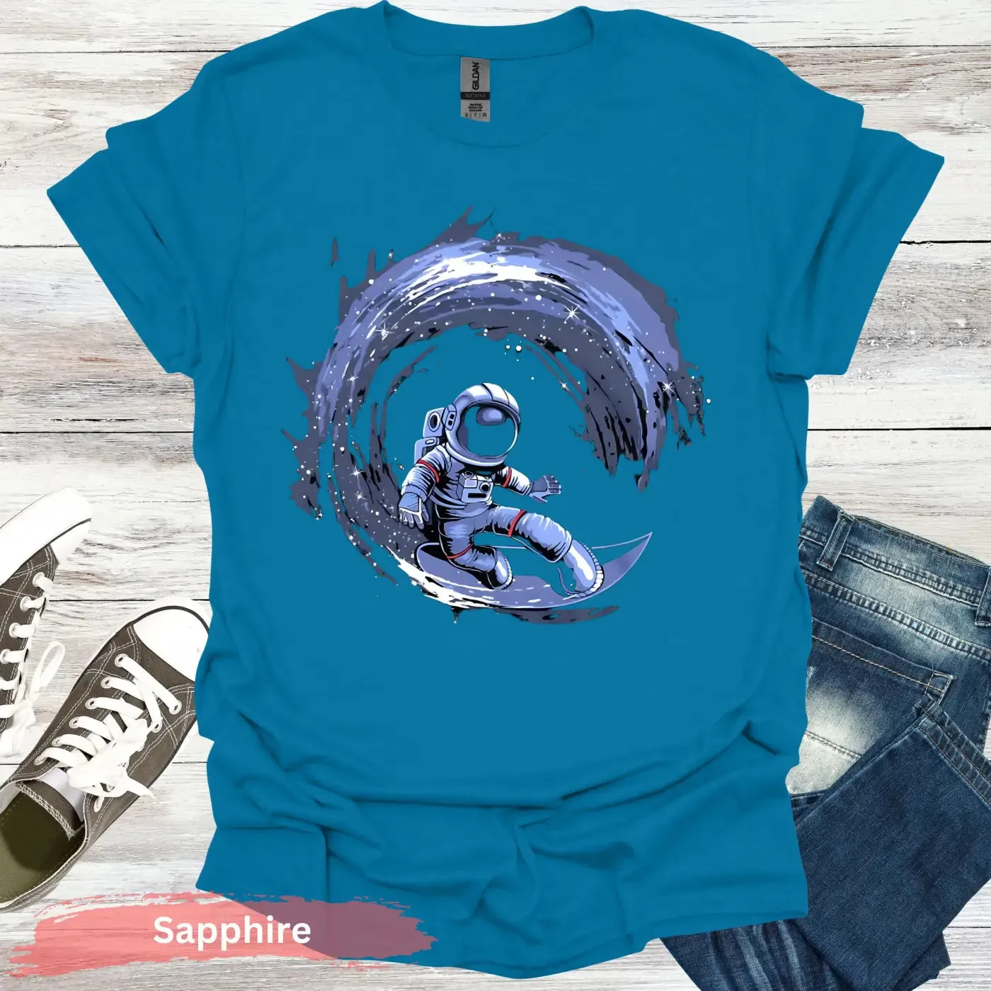 Cosmic Surfing Astronaut T-Shirt