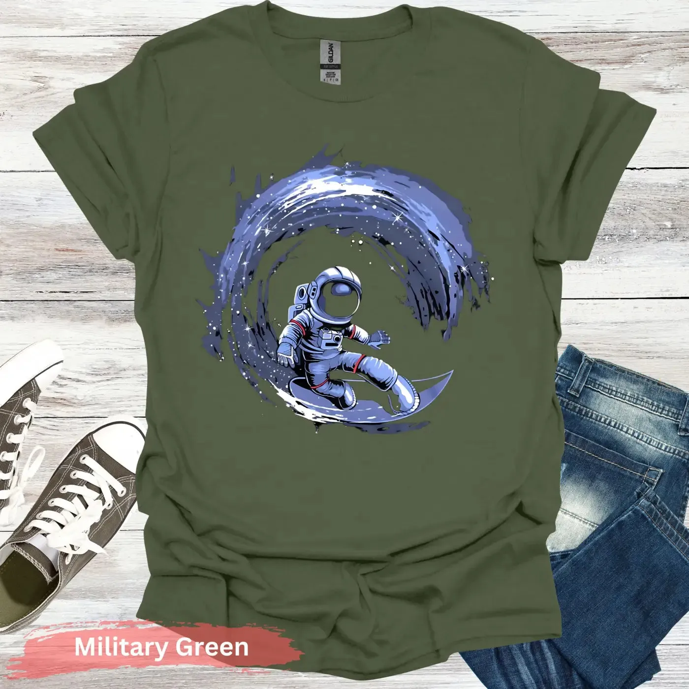 Cosmic Surfing Astronaut T-Shirt