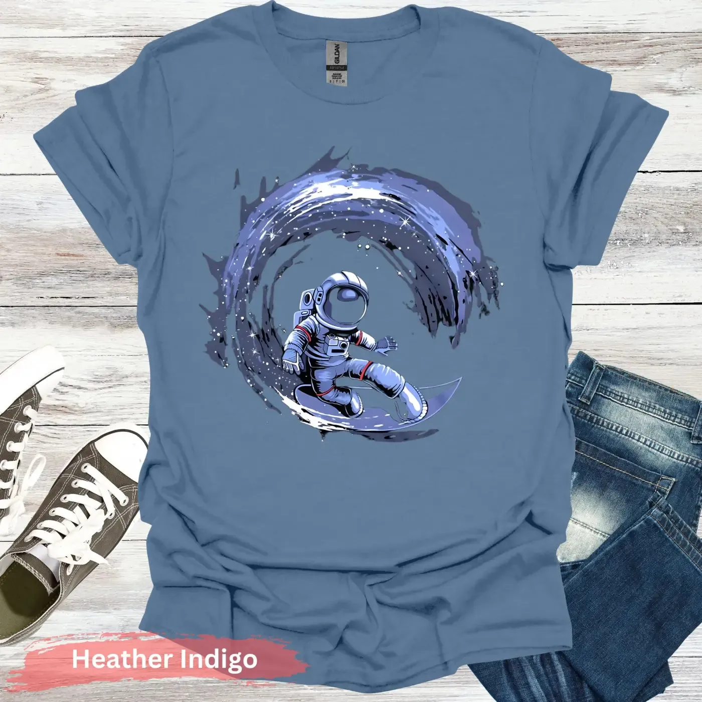 Cosmic Surfing Astronaut T-Shirt