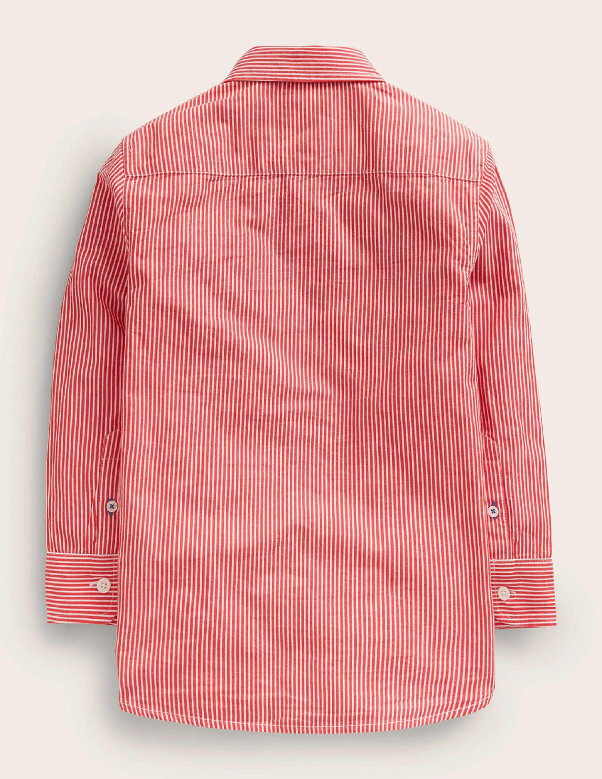 Cotton Shirt-Brilliant Red/Ivory