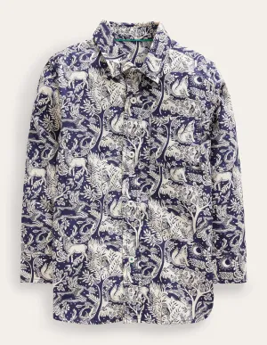 Cotton Shirt-College Navy Magical Forest
