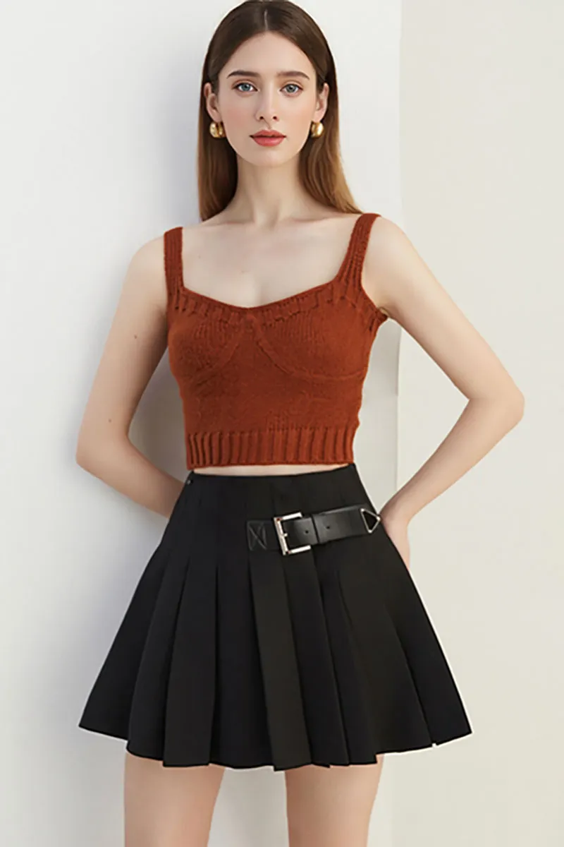 Cropped Rib-Knit Sweater Tank Top