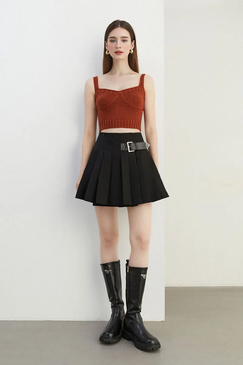 Cropped Rib-Knit Sweater Tank Top