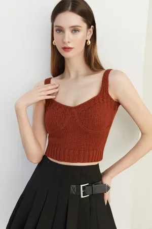 Cropped Rib-Knit Sweater Tank Top
