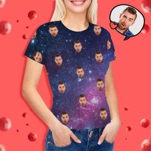Custom Face Galaxy Women's T-shirt