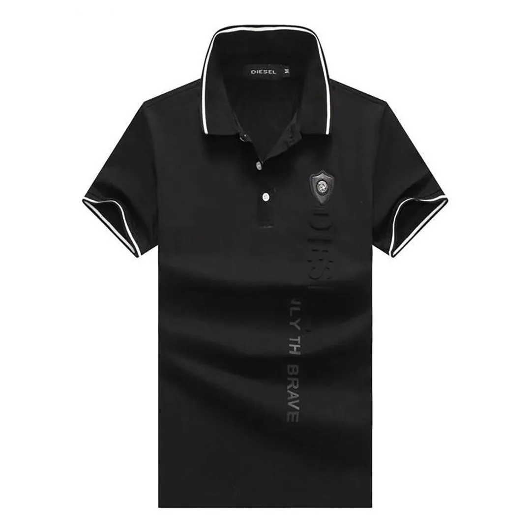 D-Brave Stretch Cotton Piquet Polo-Black