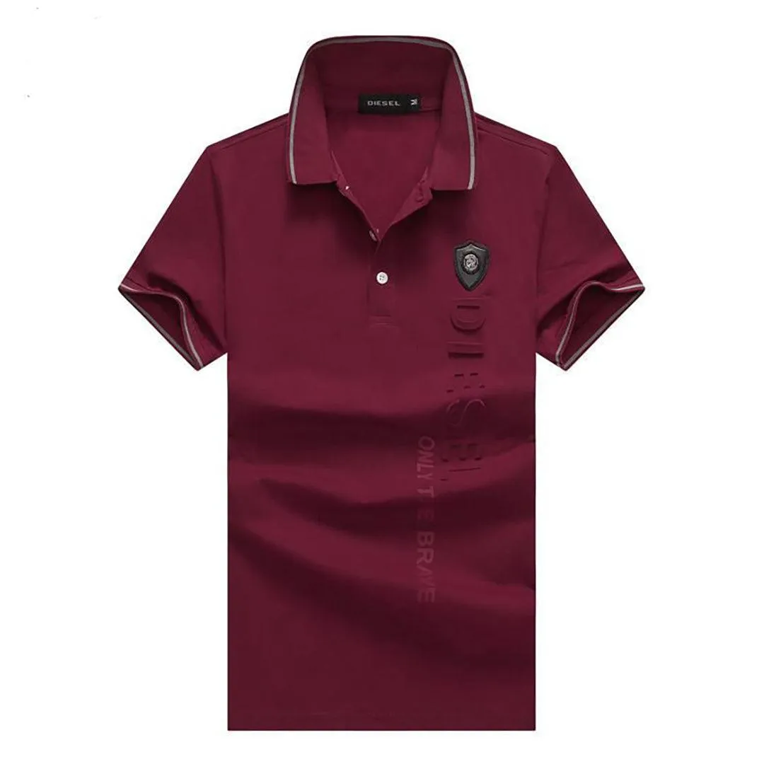 D-Brave Stretch Cotton Piquet Polo- Red