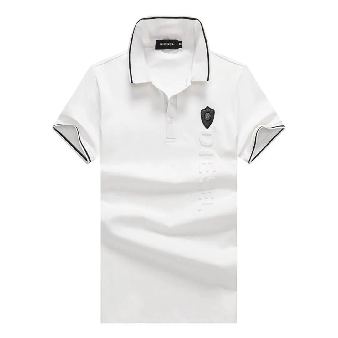 D-Brave Stretch Cotton Piquet Polo- White