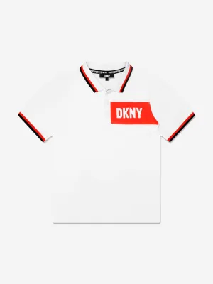 DKNY Boys Organic Cotton Polo Shirt in White