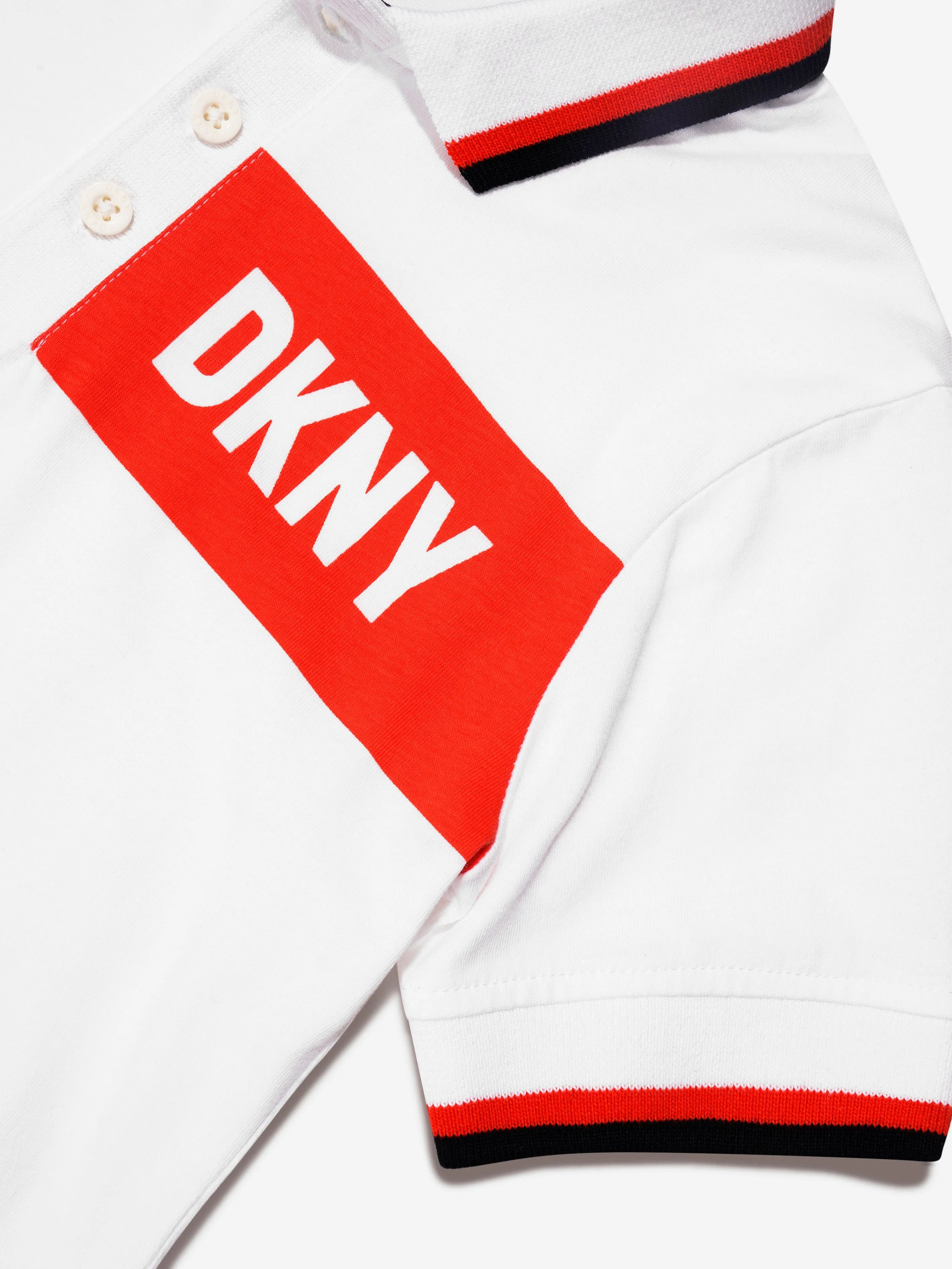 DKNY Boys Organic Cotton Polo Shirt in White