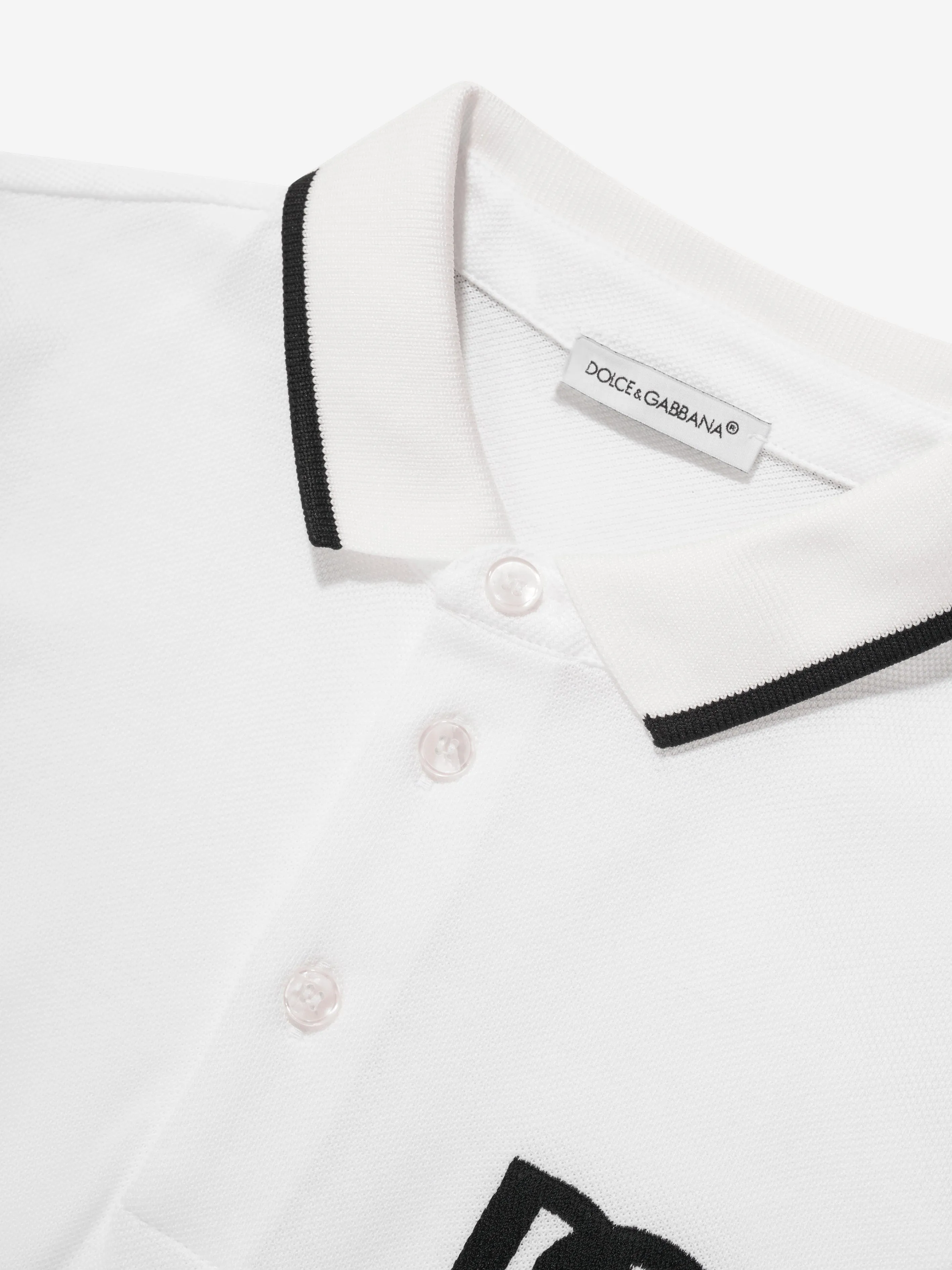 Dolce & Gabbana Boys Logo Polo Shirt in White