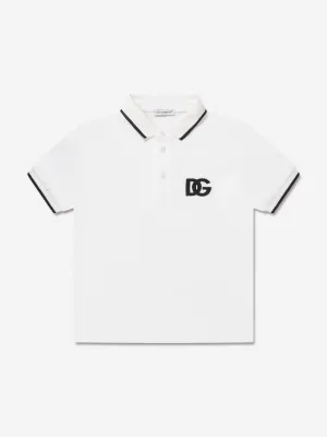 Dolce & Gabbana Boys Logo Polo Shirt in White