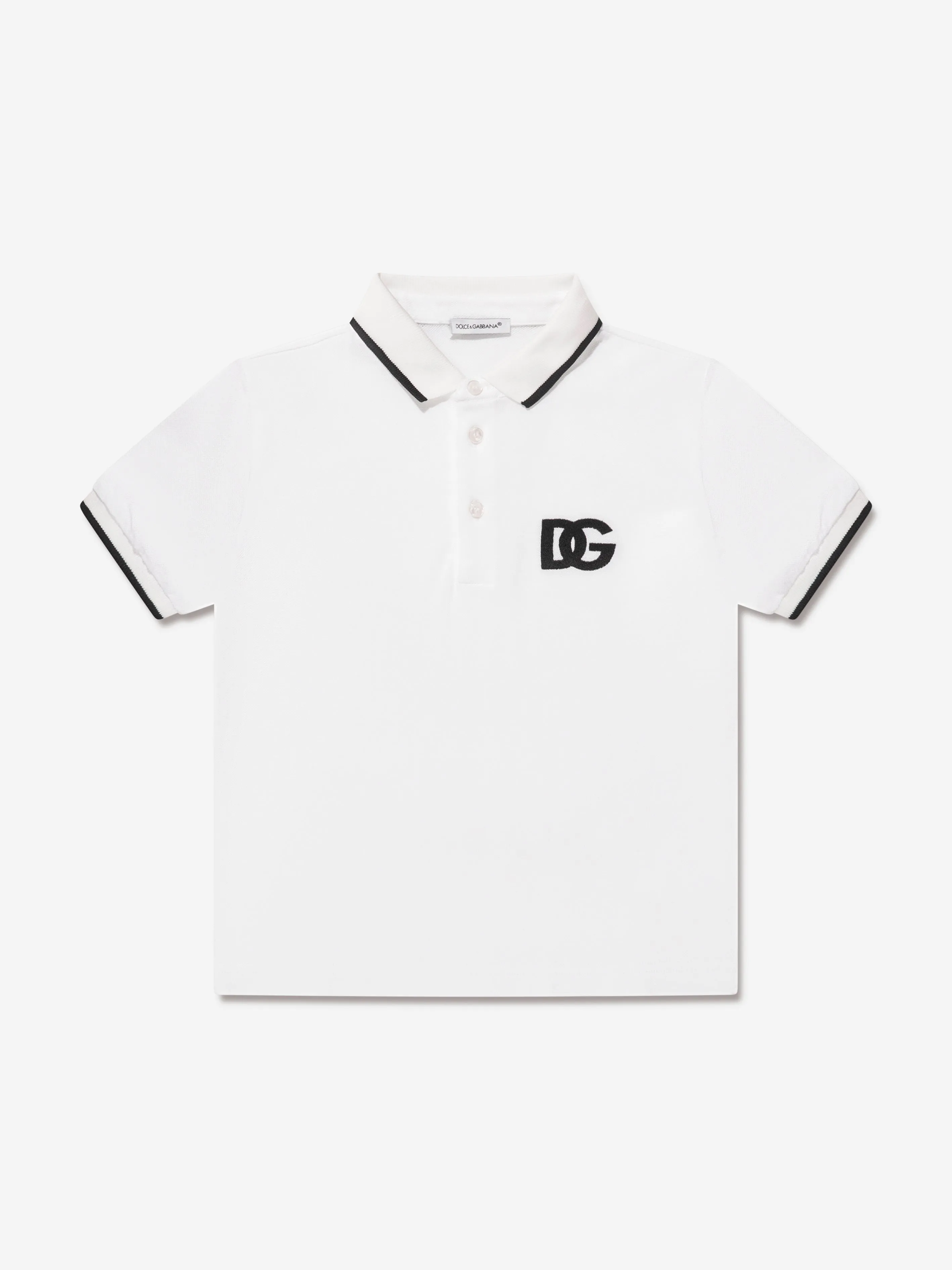 Dolce & Gabbana Boys Logo Polo Shirt in White