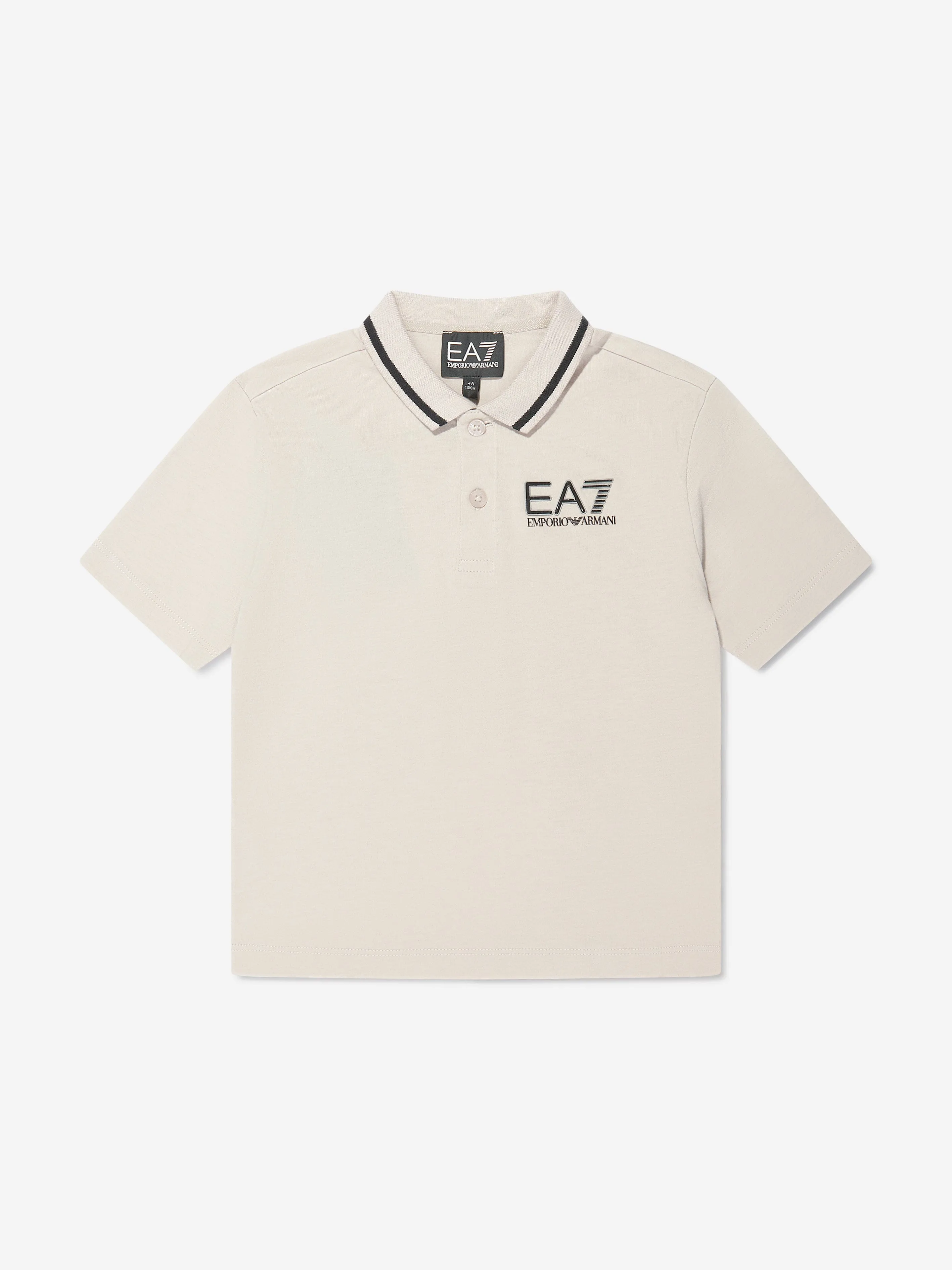 EA7 Emporio Armani Boys Logo Polo Shirt in Beige