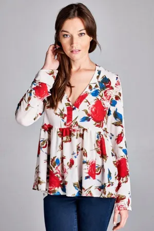 Elegant Floral Rose Blouse