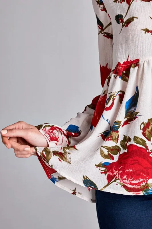Elegant Floral Rose Blouse