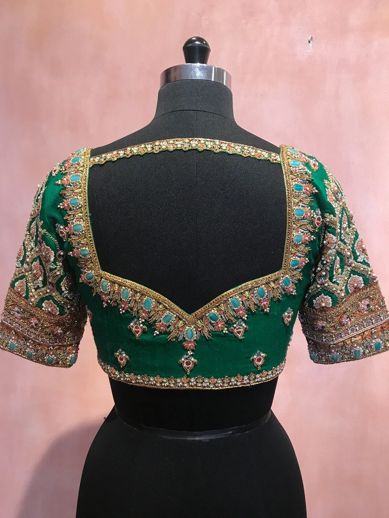 Elegant jewelled zardosi blouse