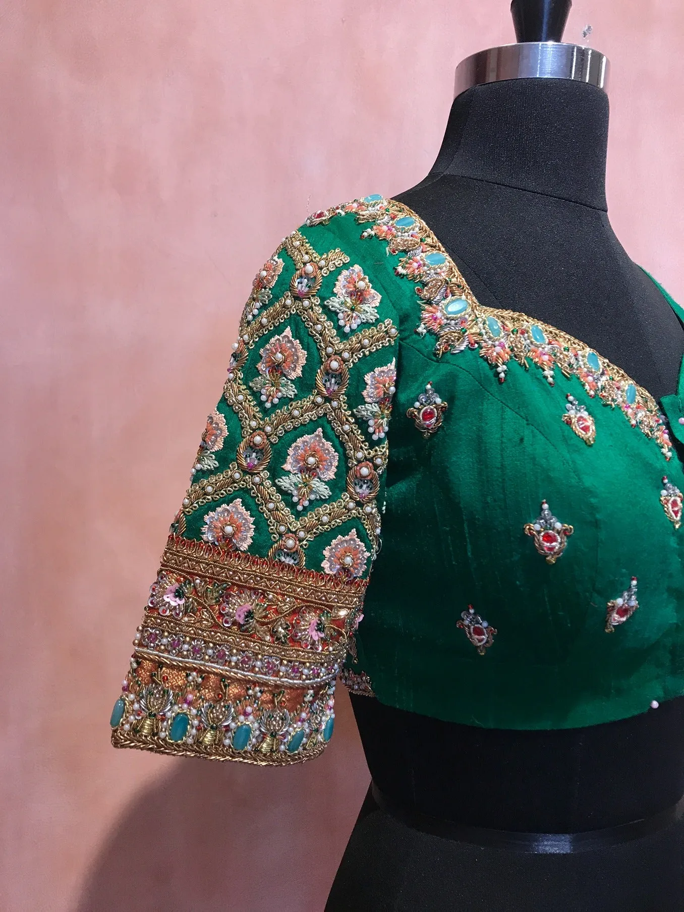 Elegant jewelled zardosi blouse