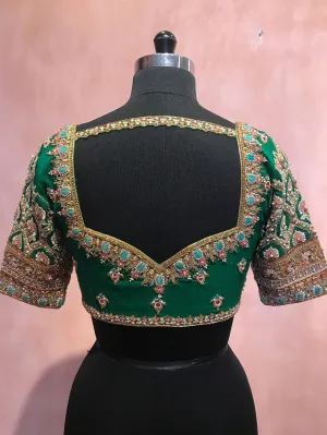 Elegant jewelled zardosi blouse
