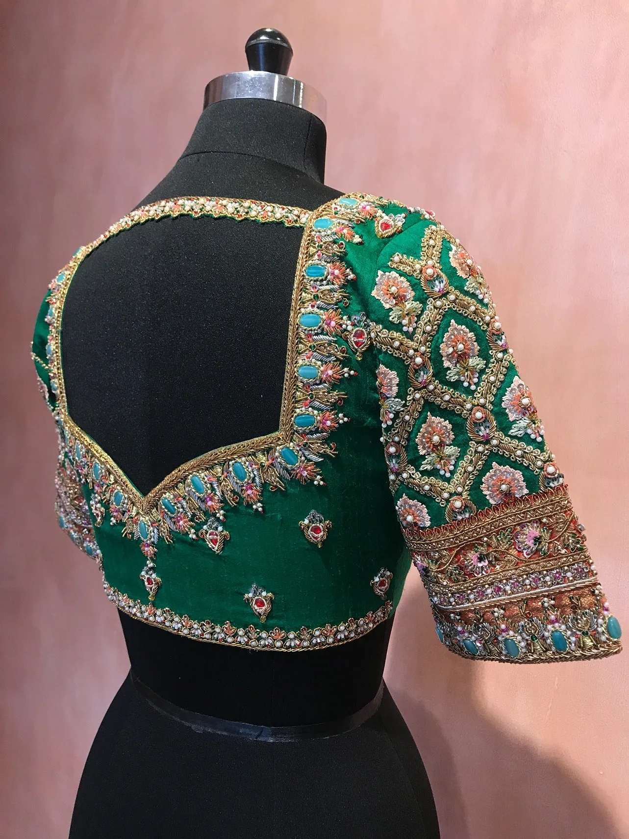 Elegant jewelled zardosi blouse