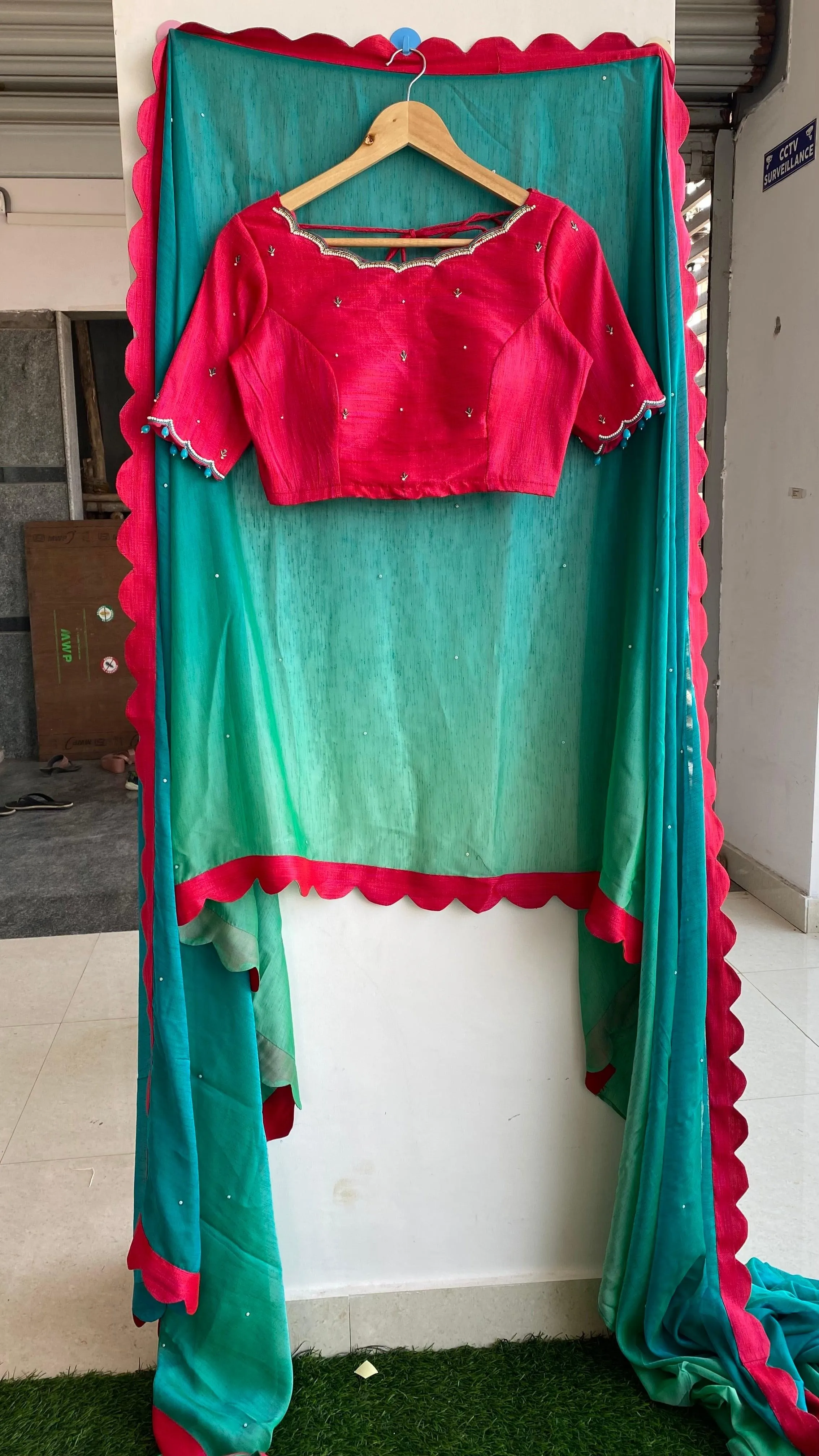 Elegant pink Handworked designer blouse