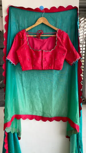 Elegant pink Handworked designer blouse
