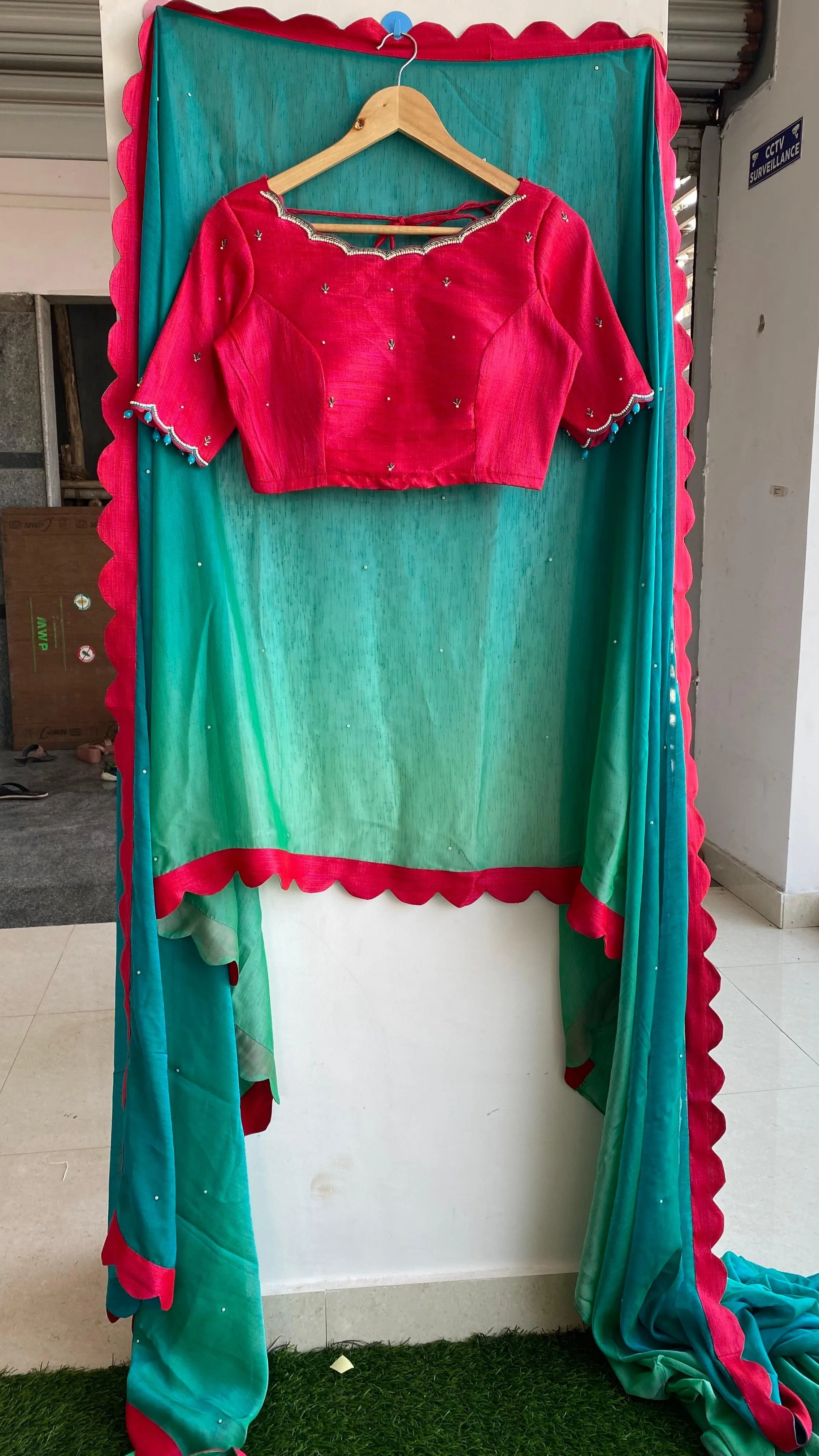 Elegant pink Handworked designer blouse