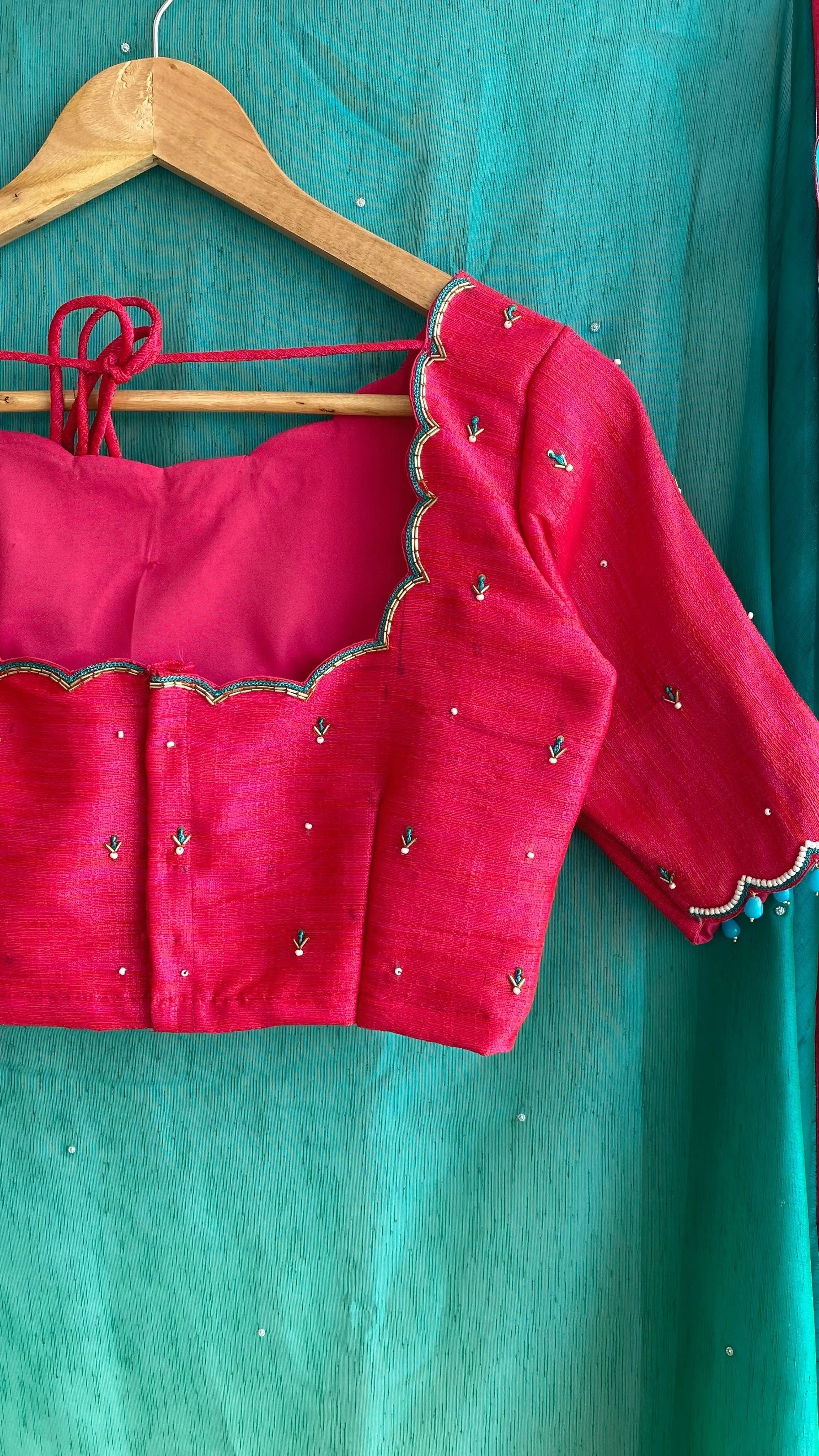 Elegant pink Handworked designer blouse